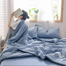 Carica l'immagine nel visualizzatore di Gallery, PuTwo薄款全棉水洗棉夏季空调被C款(1被子+2枕套)