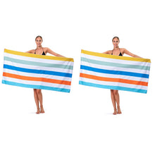 画像をギャラリービューアに読み込む, Putwo大号超细纤维双面绒沙滩浴巾 160*80cm
