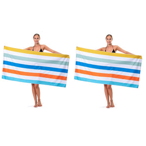 Putwo大号超细纤维双面绒沙滩浴巾 160*80cm