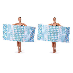 Putwo大号超细纤维双面绒沙滩浴巾 160*80cm