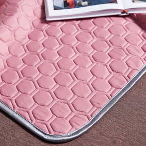 PuTwo纯色乳胶凉席3件套(2枕套+1凉席)   浅粉色