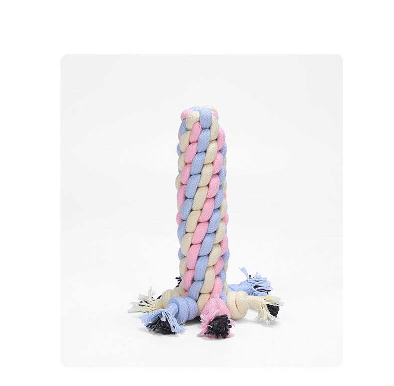 PuTwo马卡龙色系宠物结绳玩具  内含6件