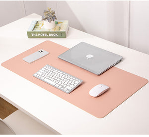 PuTwo单面加绒皮革防滑鼠标垫桌垫  裸粉色