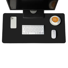 Load image into Gallery viewer, PuTwo单面加绒皮革防滑鼠标垫桌垫  黑色
