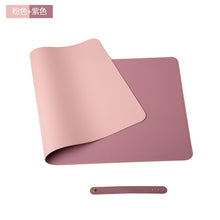 Load image into Gallery viewer, PuTwo双面皮革防水鼠标垫桌垫  粉色+紫色
