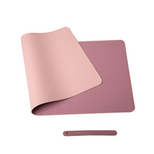 Charger l&#39;image dans la galerie, PuTwo双面皮革防水鼠标垫桌垫  粉色+紫色
