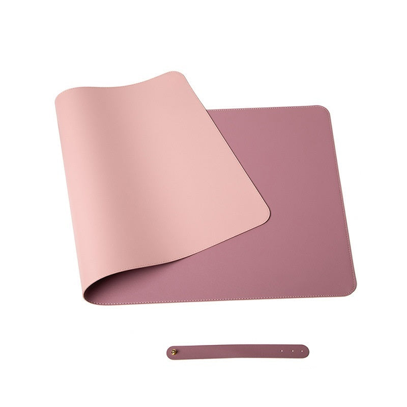 PuTwo双面皮革防水鼠标垫桌垫  粉色+紫色