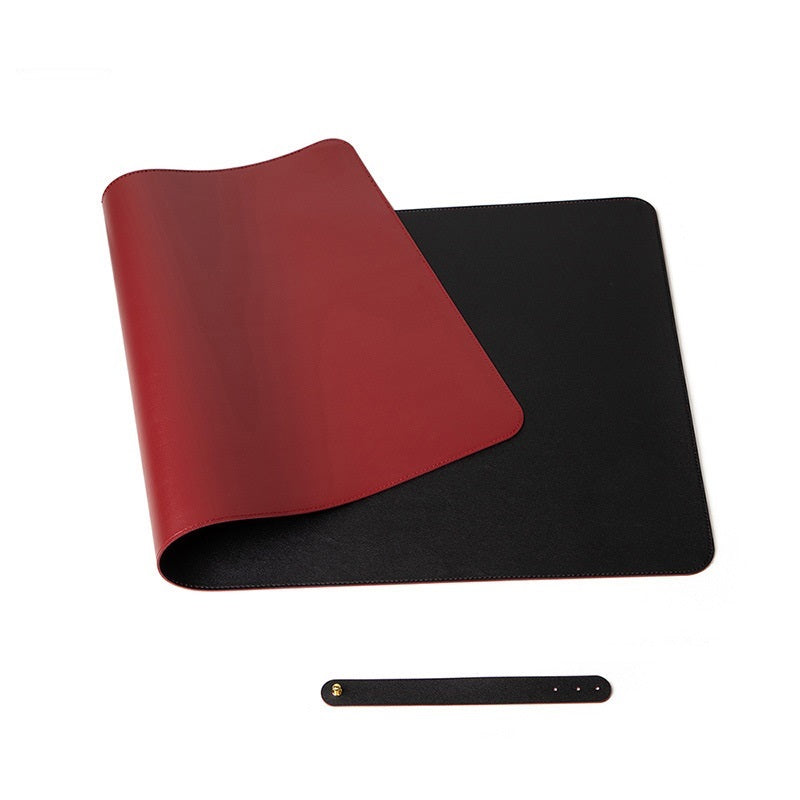 PuTwo双面皮革防水鼠标垫桌垫  红色+黑色