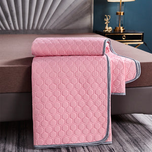 PuTwo纯色乳胶凉席3件套(2枕套+1凉席)   粉色