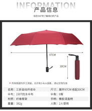Charger l&#39;image dans la galerie, PuTwo三折叠自动雨伞  伞下直径97cm
