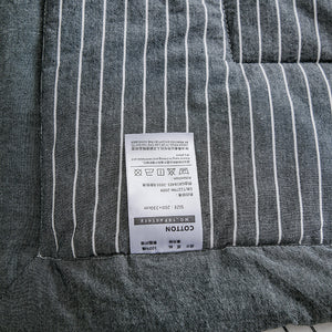 PuTwo薄款全棉水洗棉夏季空调被C款（1被子+2枕套） 灰白细条   200*150cm